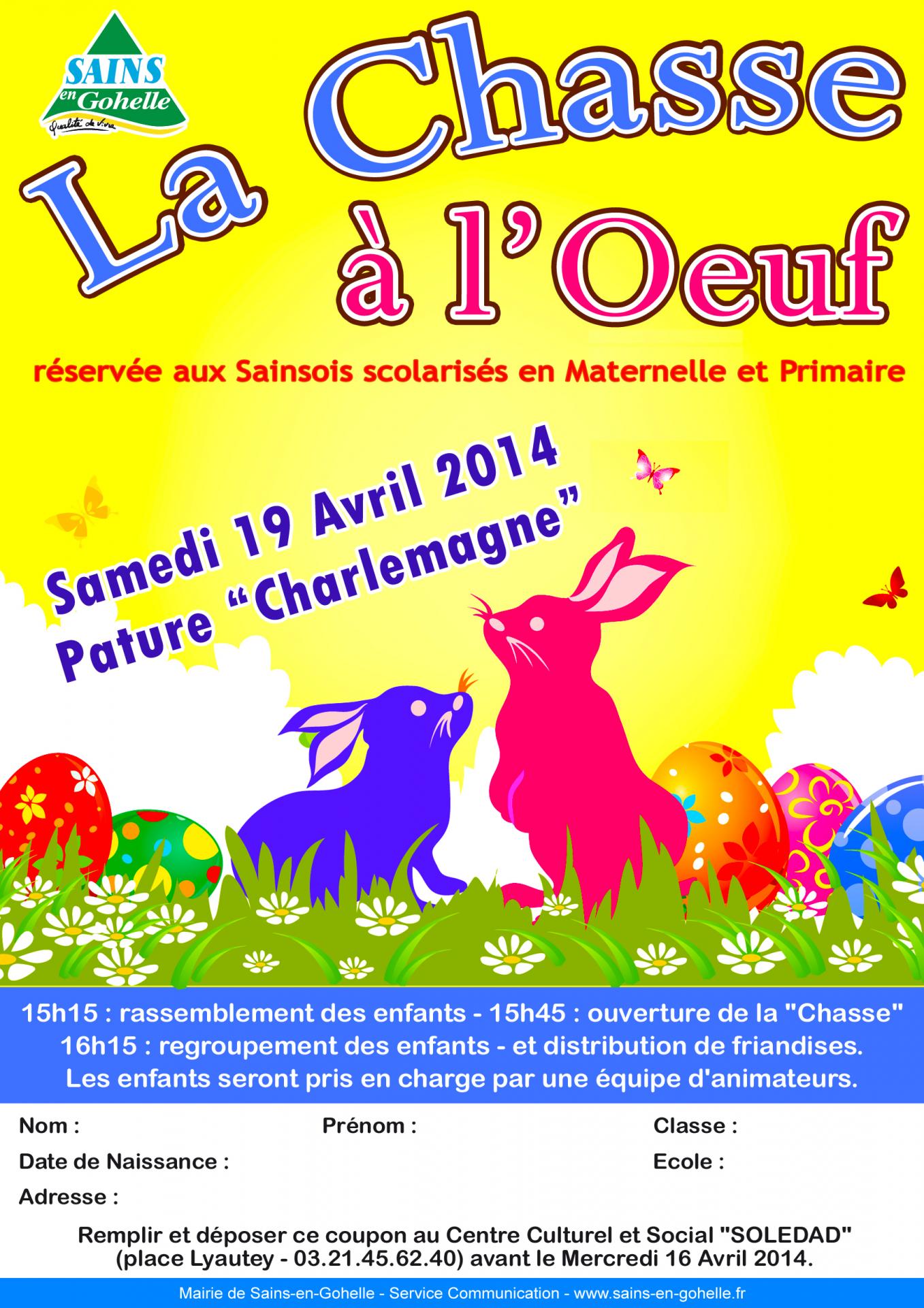 Affiche chasse l oeuf du 19 avril 2014